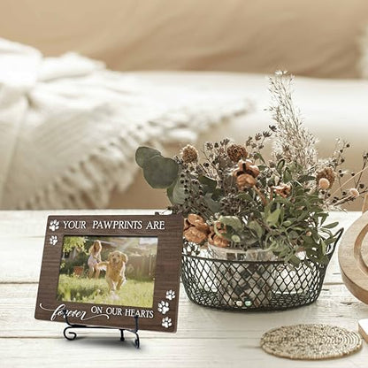 Dog Memorial Picture Frame 4x6, Pet Loss Sympathy Gift for Loss of a Beloved Dog, Wooden Remembrance Frame -B02 - style: Style2