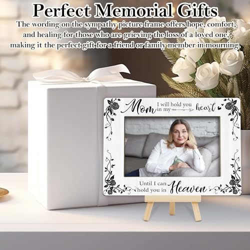 Memorial Gifts Loss of Mom, Sympathy Picture Frame, Remembrance Gifts Wooden Photo Frame with Easel, 4x6 Bereavement Picture Frame for Tabletop Display - G10 - style: Loss of Mom