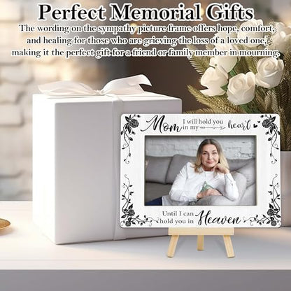 Memorial Gifts Loss of Mom, Sympathy Picture Frame, Remembrance Gifts Wooden Photo Frame with Easel, 4x6 Bereavement Picture Frame for Tabletop Display - G10 - style: Loss of Mom
