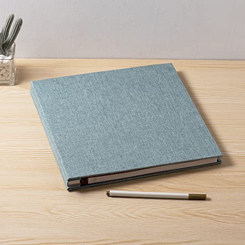 Large Photo Album Self Adhesive for 4x6 5x7 8x10 Pictures Magnetic Scrapbook Album 20 Sheets / 40 Pages Linen Cover DIY Photo Album with A Metallic Pen and and Plastic Board(Green) - color: Green, size: 11"x10.8" 40 Pages