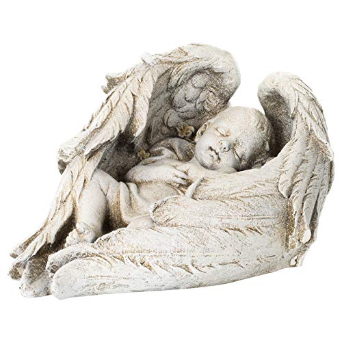 Joseph's Studio by Roman - 6" H Baby Sleeping in Angel Wings Garden Statue, Outdoor Decor, Religious Gifts, Mothers Day