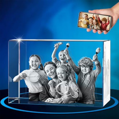 ArtPix 3D Crystal Photo, Personalized Gifts for Women, Wife, Mom, Her, Him, Men, Great Customized Gift With Your Own Photo - Anniversary, Wedding, Birthday - Custom Glass 3D Laser Etched Picture Frame - color: Landscape, size: XXL