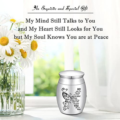 Personalized Small Keepsake Urn for Human Ashes Butterfly Mini Urn Stainless Steel Ashes Holder Small Ash Urn - size: 1.57Inch Text-Custom