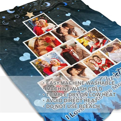 Gift for Couples Customized Picture Collage Throw Blanket for Adult Personalized Soft Flannel Blanket Using My Own Photo Comfy Blanket for Wife Husband Girlfriend Boyfriend Made in USA - color: Style 19