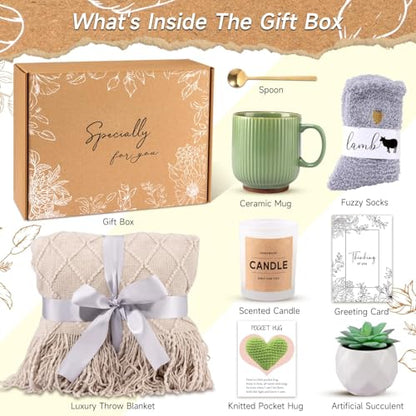 Self Care Gifts Get Well Soon Gift Baskets for Women, Mothers Day Birthday Gifts Care Package for Women, Thinking of You Inspirational Sympathy Gift Set for Mom Her Wife Girlfriend Sister Friend - color: Light Khaki