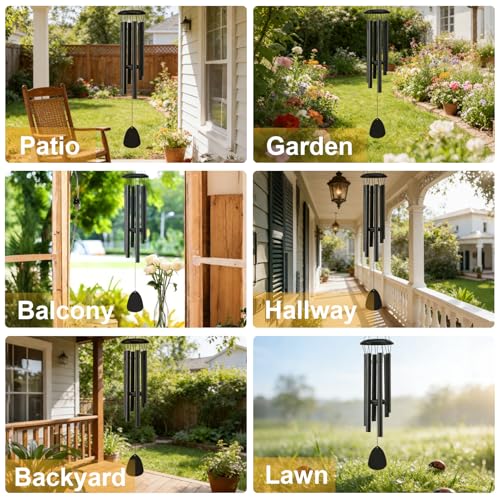 Wind Chimes for Outside,28'' Small Soothing Melodic Tones Windchimes - size: 28'' Metal Teardrop Design