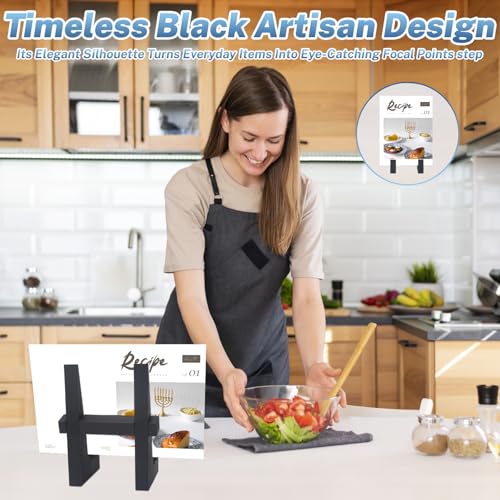 DEBETOOL 8.8 Inch Wooden Plate Stand, Solid Wood Tabletop Picture Holder