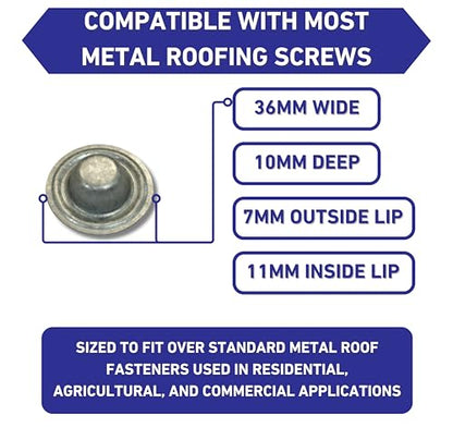 Metal Screw Caps from EAGLE 1 - Seals Over Existing Screws Heads to Prevent leaks- Easy to Install-Gloves Included (100)
