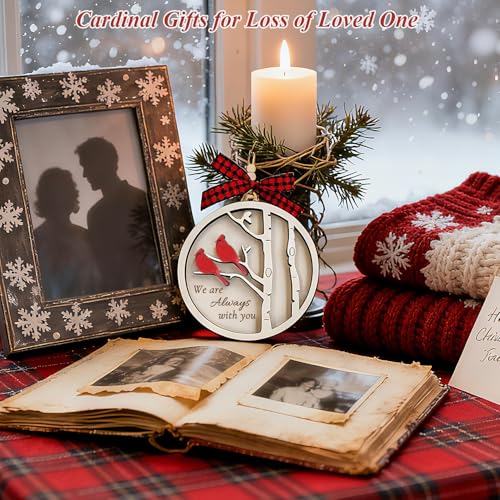 Cardinals Memorial Gifts, Red Cardinal Wooden Ornaments, Sympathy Gifts for Loss of Loved One, Grief Gifts, Bereavement Gift Ideas, Remembrance Gift for Loss of Mom, Cardinal Christmas Decor - style: 2 Cardinal Birds