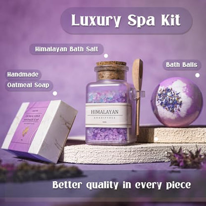 AHAGIFTREE Gift Baskets For Women,12PC Birthday Gifts,Mother's Day Thinking Of you Gifts for Women,Care Package,Grief,Sympathy,thank you,Condolences (Purple) - color: Purple