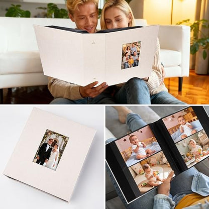 Aevdor 5x7 Photo Album, Holds 320 Photos, Linen Cover, Beige | Fits 5x7 Photos, Postcards & Artwork, Family & Wedding Albums, Baby & Travel Memories - color: Linen Beige
