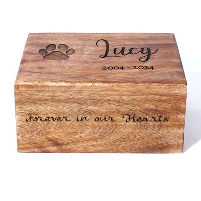 Personalized Wooden Tree of Life Cremation Urn for Human & Pet Ashes, Handmade Wood Memorial Funeral Burial Urn Box for Adults, Male/Female, Custom Sizes 6"x4"x3" to 11"x7"x4" (40–250 lbs Capacity)