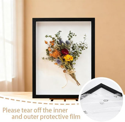 4 Pack Shadow Box Frame Display Cases, 8"x 10" Wood Deep Black Handicrafts Shadowbox Picture Frame for Flowers Jersey for Diy Black
