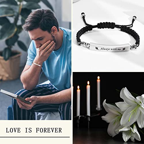 MPRAINBOW Adjustable Cremation Memorial Urn Bracelet, Stainless Steel Cremation Manmade Braided Urn Bracelet Keepsake Urn Bracelet for Ashes with Fill Kit - color: Style H -Silver