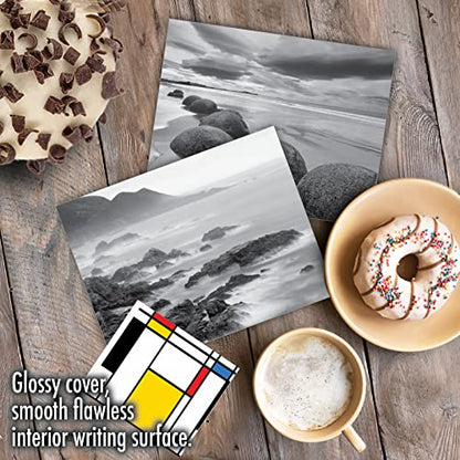 The Best Card Company - 10 Blank Note Cards with Envelopes (4 x 5.12 Inch) - Black & White Photos, Bulk Boxed Set - On the Rocks M3309-NB - style: On the Rocks