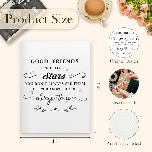 Friend Gifts Photo Albums 4x6, Friendship Gifts for Best Friend, Good Friends Are Like Stars 18 Pockets Small Picture Memory Photo Album for Family Anniversary Travel Vacation - color: Beat Friends Stars