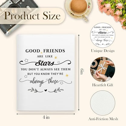 Friend Gifts Photo Albums 4x6, Friendship Gifts for Best Friend, Good Friends Are Like Stars 18 Pockets Small Picture Memory Photo Album for Family Anniversary Travel Vacation - color: Beat Friends Stars