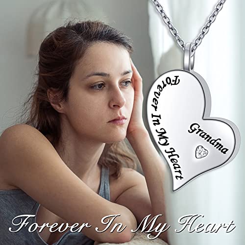 Ladytree 925 Sterling Silver Cremation Urn Necklace for Ashes - style: Grandma