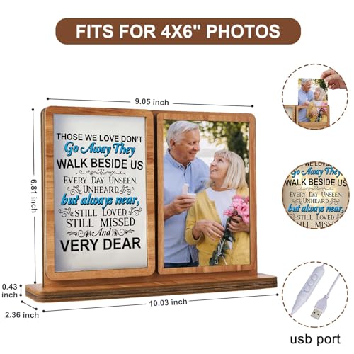 Memorial Gifts Led Picture Frame Sympathy Gifts for Loss of Loved One, 4x6 Memorial Picture Frame for Mother Mom Father Dad remembrance gifts