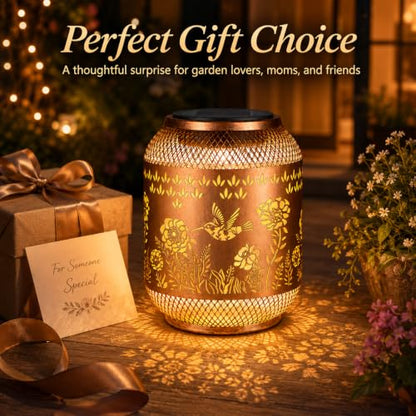 Solar Lantern Outdoor Hanging Hummingbird Solar Garden Light Gifts for mon - color: 01-Hummingbird