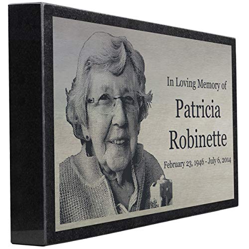PlaqueMaker Stainless Steel and Granite Memorial Headstone - Markers for Lost Family Members, Infants, Loved Ones, Friends, Dogs, Cats, and Other Family Pets. (16 x 10 x 2) - size: 16 x 10 x 2"