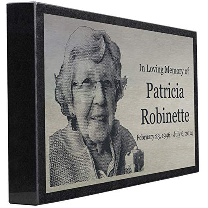PlaqueMaker Stainless Steel and Granite Memorial Headstone - Markers for Lost Family Members, Infants, Loved Ones, Friends, Dogs, Cats, and Other Family Pets. (16 x 10 x 2) - size: 16 x 10 x 2"