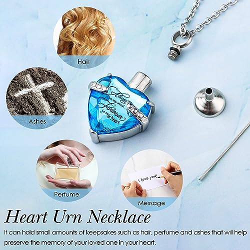 12 Pcs Urn Necklace for Ashes Bulk Cremation Cross Heart Cubic Jewelry Stainless Steel Memorial Locket for Men Women - color: Blue, Pink