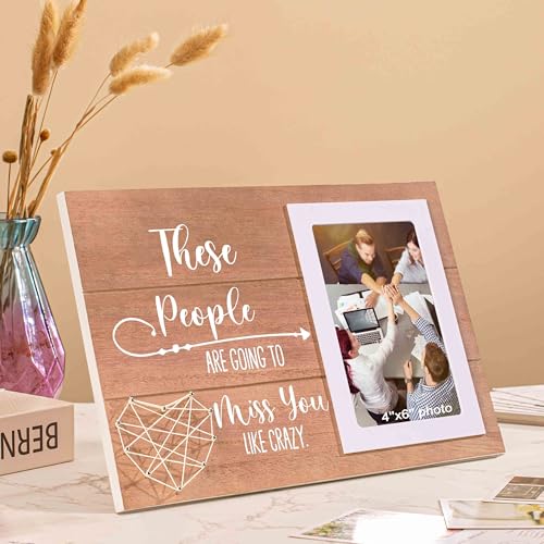 NZY Colleague Gift,Wooden Photo Frame for 6"x 4" Photo,Retirement,Goodbye,Farewell,New Job,Leaving Gift,Boss Present,Team Members Present,These People Are Going to Miss You Like Crazy