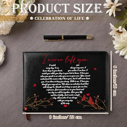 Yingzhao Memorial Funeral Guest Book with Pen 144 Pages Cardinal Funeral Guest Sign in Book for Memorial Service Celebration of Life Party Supplies in Loving Memory(Heart) - style: Heart