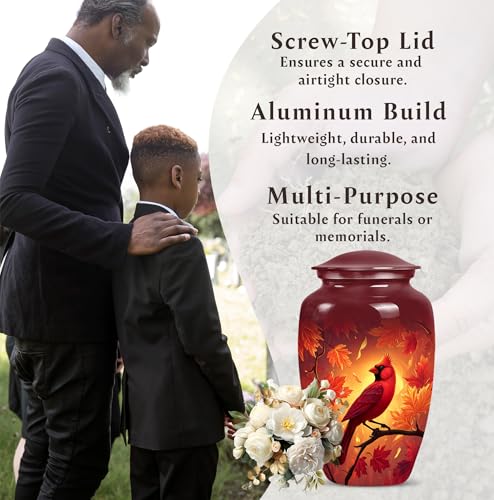 Red Cardinal Cremation Urns for Human Ashes - Funeral Urns for Adult Ashes Men - - color: Urn for Cardinal Ashes