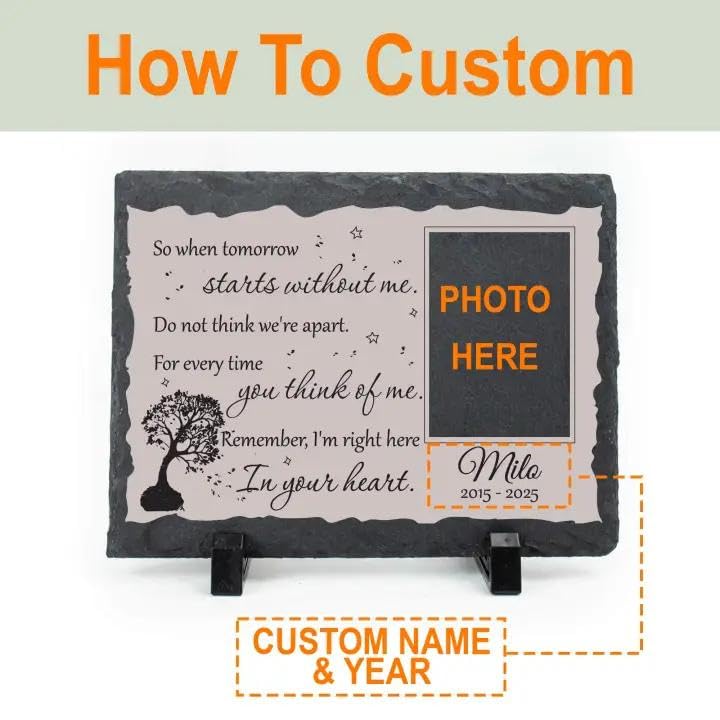 Personalized Photo Pet Memorial Stone for Dogs Cats - color: Memorial 7