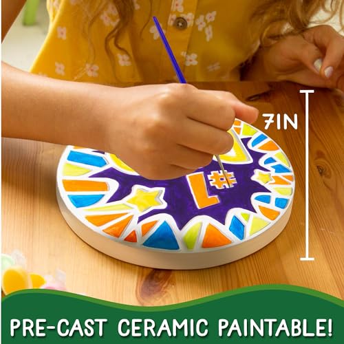 Creative Roots Paint Your Own Stepping Stone Kit, #1 Dad | DIY Garden Stepping Stone Activity, Arts and Crafts Project for Kids, Includes Pre-Cast Ceramic and Paints - style: #1 Dad
