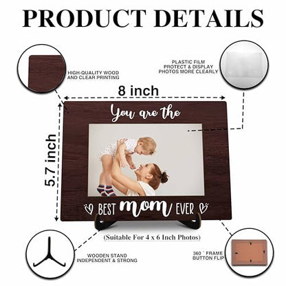 Mom Pictures Frame, You Are The Best Mom Ever Photo Frame with Stand, Mother's Day Gifts From Daughter Son, Farmhouse Home Living Room Bedroom Office Decoration -a53, Rustic - color: You Are The Best Mom