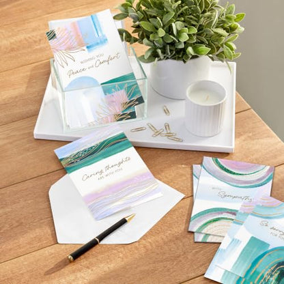 Hallmark Sympathy Cards with Envelopes, 12-Pack (Watercolor with Gold Foil) - style: Sympathy