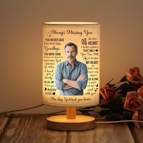 WSYEAR Light This Up I'm Always with You - Personalized Photo Fabric Lamp, When You Miss Me Have No Fear Light This Up and Know I'm Here Fabric Lamp - color: Always with You