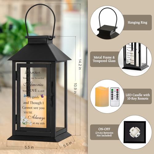 Memorial Lantern for Brother with LED Candle - color: Brother