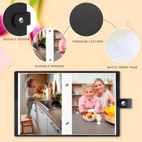 Ruibytree 2 Pack Small Photo Albums 4x6 Pictures, 104 Photos Total, Black | Compact Design, PU Leather Cover, Acid-Free Pages, Top-Loading, Mini Photo Book 4x6 for Kids, Wedding, Anniversary & Travel - color: Black