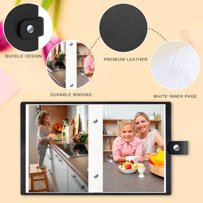 Ruibytree 2 Pack Small Photo Albums 4x6 Pictures, 104 Photos Total, Black | Compact Design, PU Leather Cover, Acid-Free Pages, Top-Loading, Mini Photo Book 4x6 for Kids, Wedding, Anniversary & Travel - color: Black