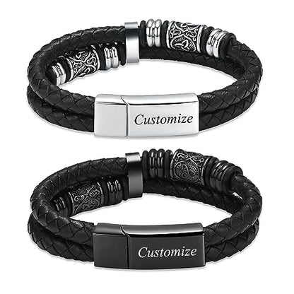 Hearbeingt Memorial Urn Bracelet for Ashes Leather Cremation Jewelry - color: Customize