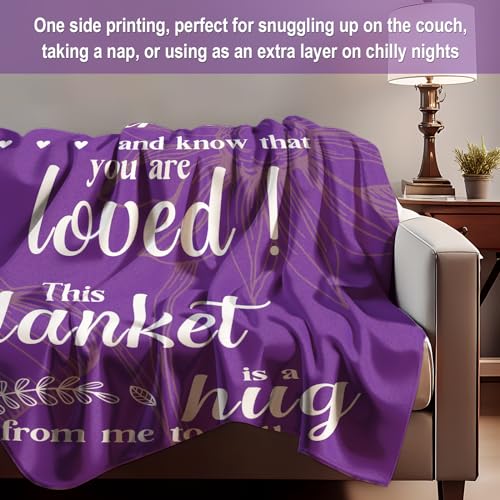 Get Well Soon Gifts, Inspirational Gifts for Her Him, Cancer Care Gifts for Women or Men, Encouragement Healing/After Surgery/Thinking of You Gifts, Hug Blanket 60"x50"(Purple)… - color: Purple