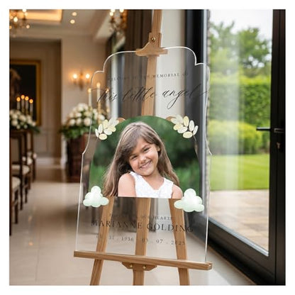 Personalized Memorial Welcome Sign With Photo - Custom Forever In Our Hearts Funeral Welcome Sign - Customized Sign Perfect For Celebrating The Life Of Your Late Loved One - color: Sign 6