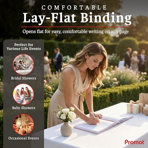 Personalized Hardcover Wedding Guestbook (Rose Gold) | Elegant Wedding Keepsake Design, Premium Hardcover Construction, Smooth Lined Writing Pages, Perfect for Cherished Messages - color: Rose Gold
