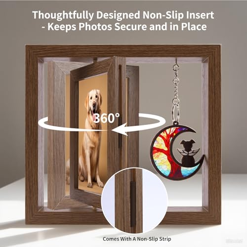 Dog Memorial Picture Frame, 4x6 Wooden Frame, Pet Loss Gift - color: Life Tree