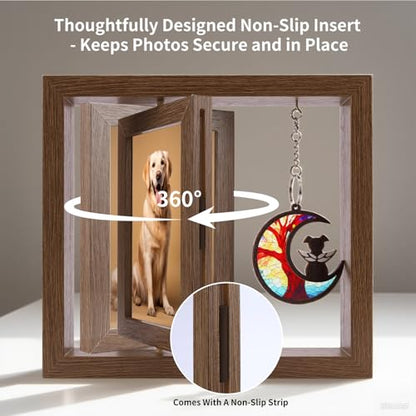 Dog Memorial Picture Frame, 4x6 Wooden Frame, Pet Loss Gift - color: Life Tree