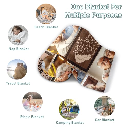 in Loving Memory Blanket Gifts, Custom Memorial Blanket with Photo for Loss of Loved One, Personalized Sympathy Throw Blankets with Picture, Memorial Gifts for Loss of Mom Dad Husband Wife
