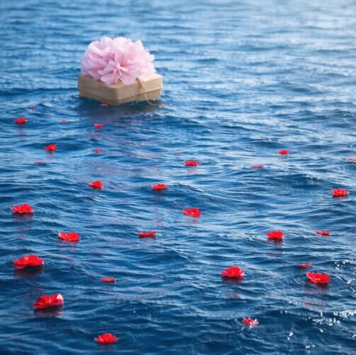 Biodegradable Water Burial Urn Kit with Pink Flower – Cruise Approved Ocean Ashes Scattering Ceremony with Certificate (3 Sizes) (Small) - size: Small