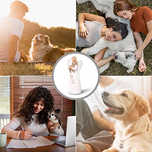 BEARAE Loss of Dog Sympathy Gift, Dog Memorial Gifts, Loss of Dog Candle Holder, Dog Passing Away Statue, Dog Angel Figurine, Pet Memorial Gifts for Dogs - color: White #3
