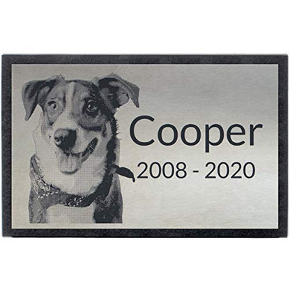 PlaqueMaker Stainless Steel and Granite Memorial Headstone - Markers for Lost Family Members, Infants, Loved Ones, Friends, Dogs, Cats, and Other Family Pets. (14 x 9 x 2) - size: 14 x 9 x 2"