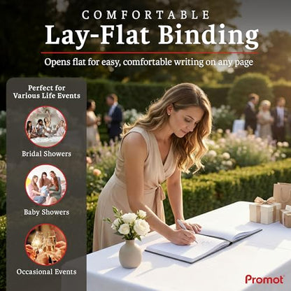 Personalized Hardcover Wedding Guestbook (Gray) | Elegant Wedding Keepsake Design, Premium Hardcover Construction, Smooth Lined Writing Pages, Perfect for Cherished Messages - color: Gray