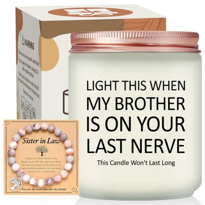 Sister in Law Gifts - Mothers Day, Christmas, Birthday, Wedding Gifts for Sister in Law - Lavender Scented Candles - color: Sister In law